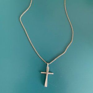 David Yurman Crossover Cross with Diamonds on Chai